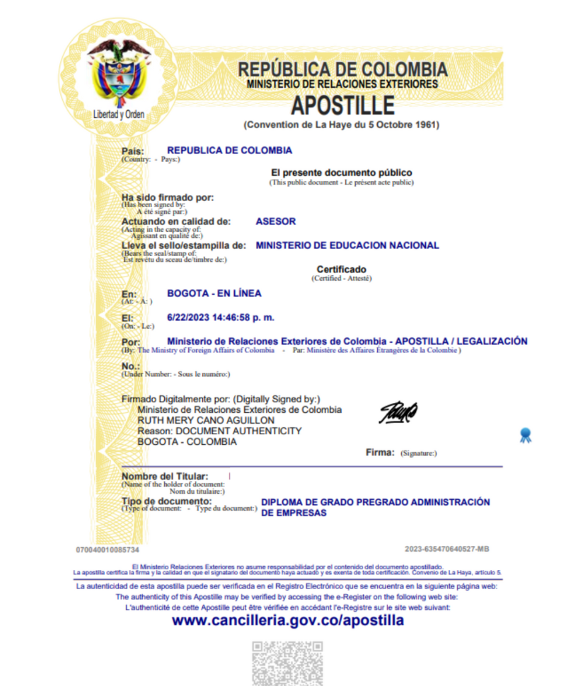 Apostilla y tramites oficiales